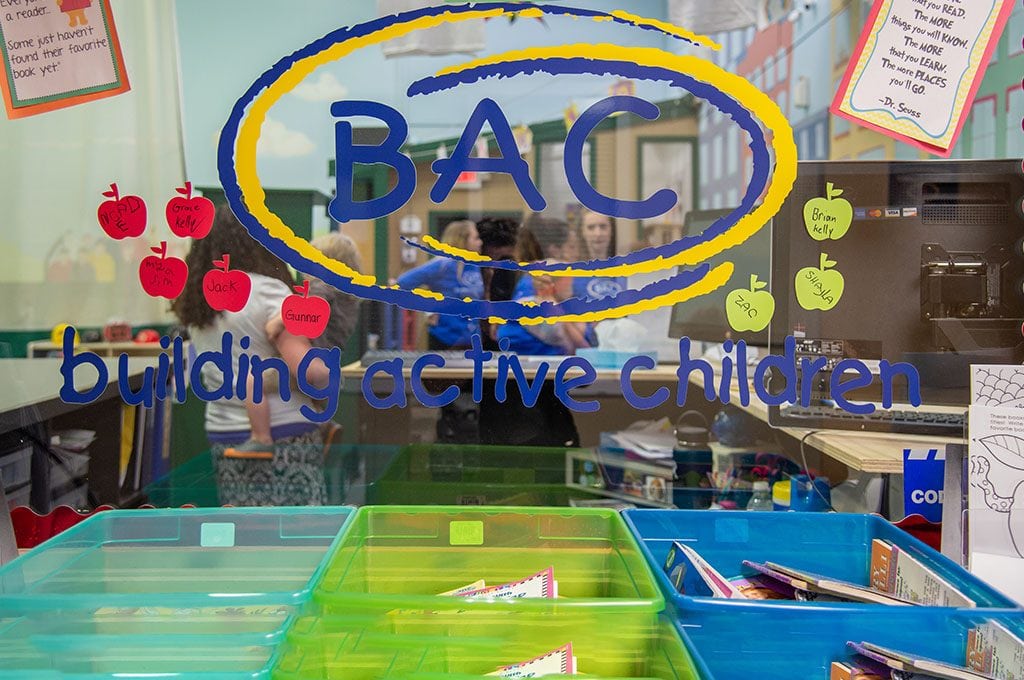 BAC logo - building active children in childcare at gym